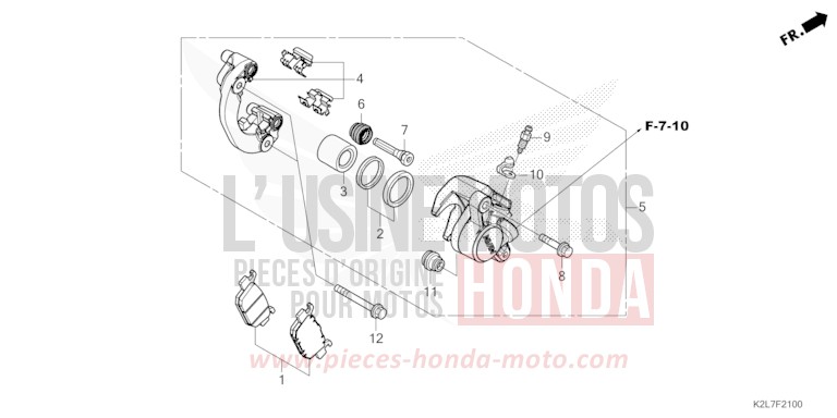 HINTERRAD-BREMSSATTEL von ADV 350 MAT CARNELIAN RED METALLIC (R384) von 2022